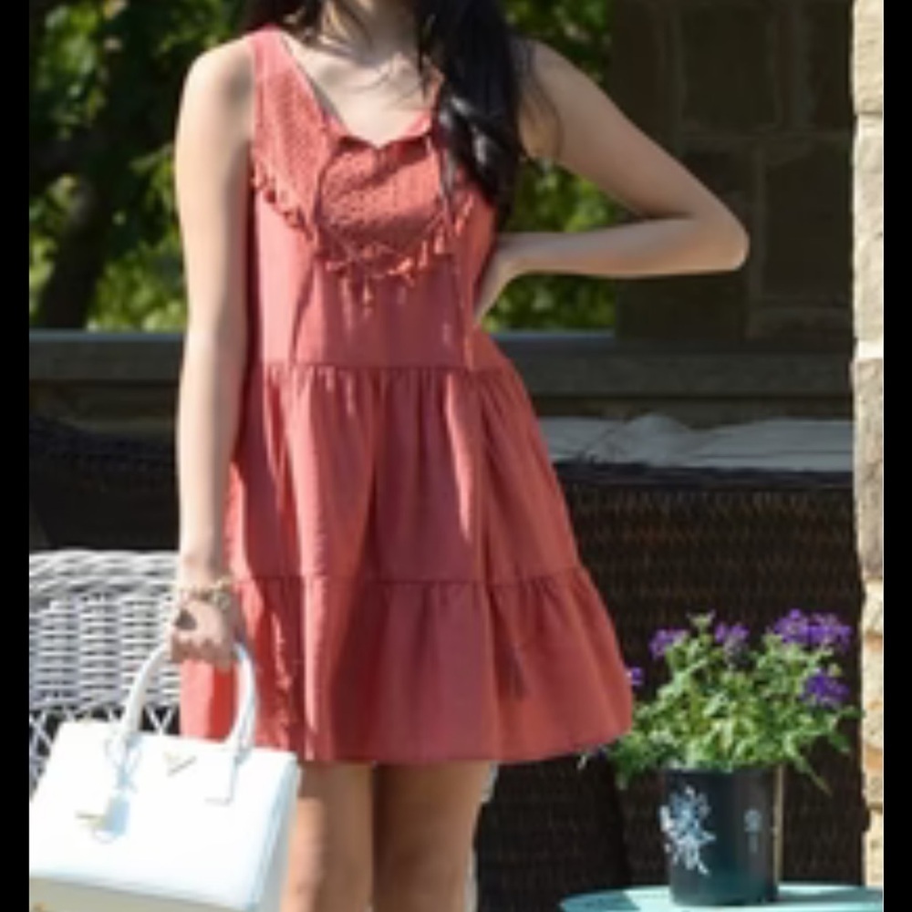 CDM boho sleeveless tiered lace‎ tassels dress Sz XL